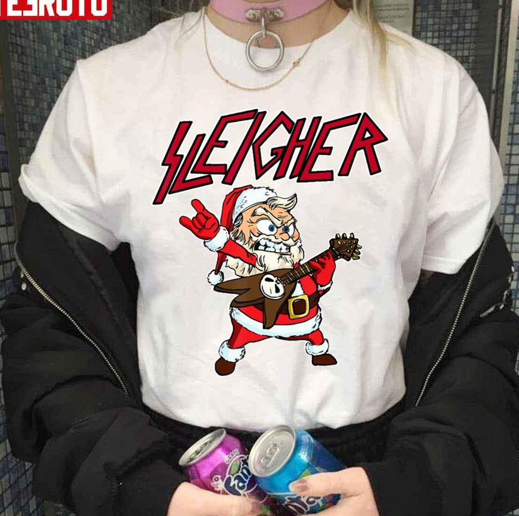 Sleigher Santa Claus Metal Christmas Funny Hail Santa 2023 Sweatshirt