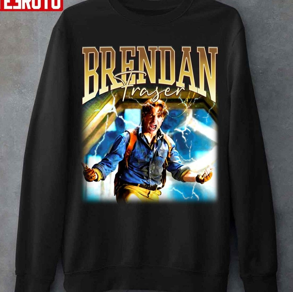 Retro Brendan Fraser The Legend Portrait Unisex Hoodie