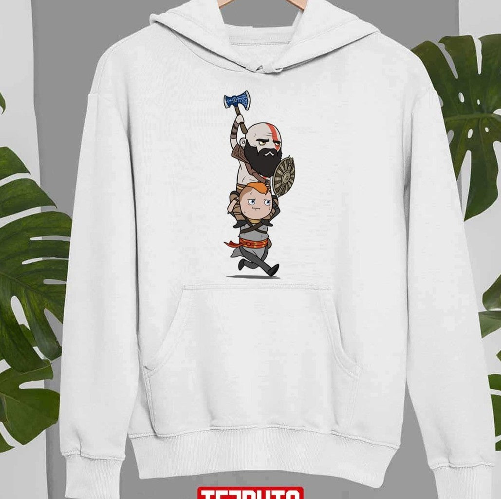 Run Boy Funny Fanart Chibi God Of War Kratos Unisex Sweatshirt