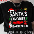 Santa's Favorite With Bartender Unisex T-Shirt