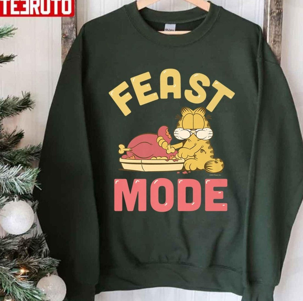 Thanksgiving Turkey Feast Mode Garfield Funny Unisex T-shirt