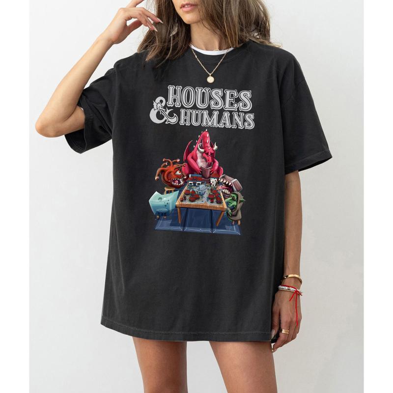 DnD Houses And Humans Parody Funny Dungeons Roleplay Game T-Shirt Sweatshirt Hoodie, Dungeons And Dragons Game Best Gift Shirt, Hoodie, Sweatshirt, Dn