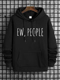 Letter Print Men's Drawstring Hoodie, Casual Pocket Sweatshirt, Spring & Fall Fashion Wear, Men's Wardrobe Essentials, Comfort HoodiesÂ 