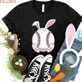 Simple Design Easter Baseball Cute Bunny Happy Easter Ball Unisex T-shirt