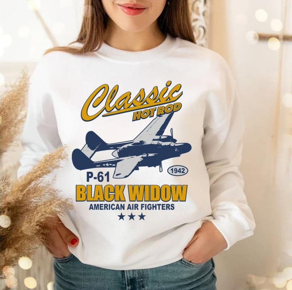 P 61 Black Widow Hot Rod Unisex Sweatshirt