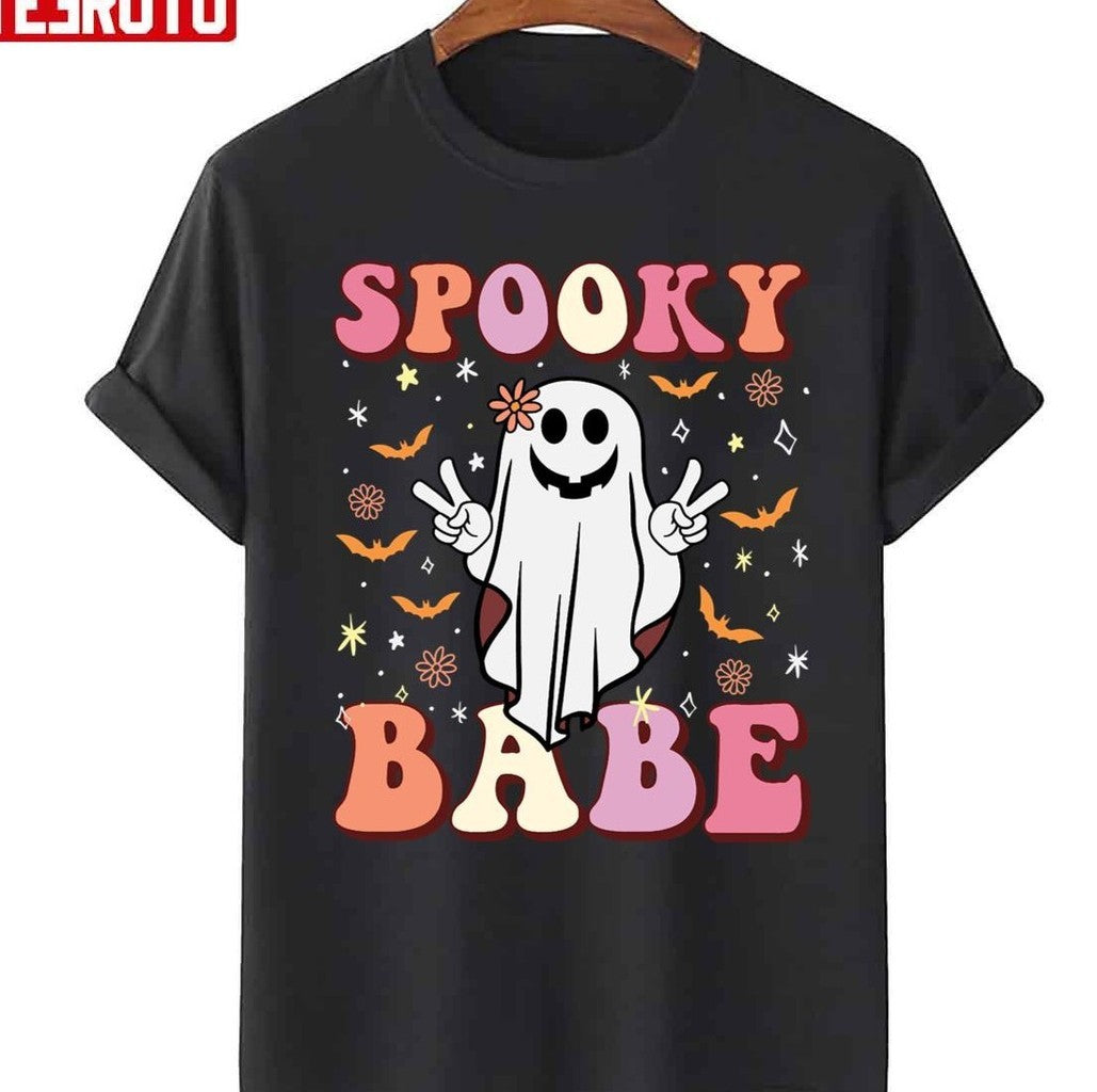 Say Hi Spooky Babe Halloween Ghost Spooky Vibes Halloween 2022 Unisex Sweatshirt