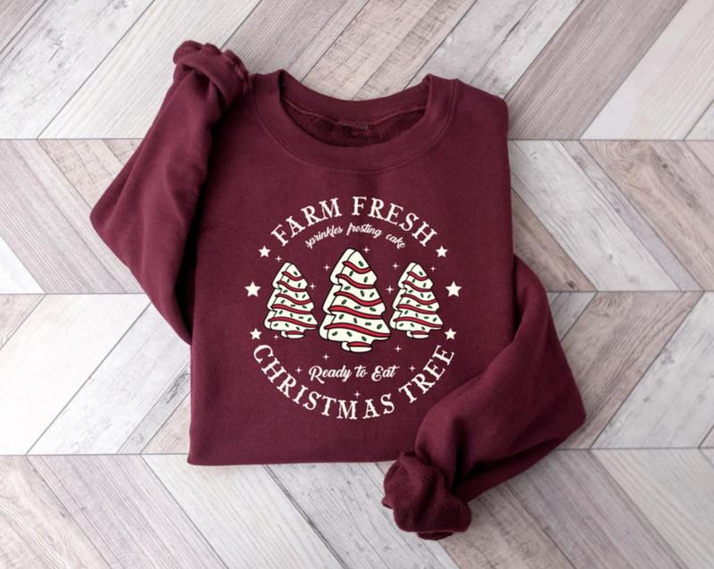 Farm Fresh Christmas Tree SweatshirtShirtHoodie, Retro Crewneck, Gift For Girlfriend, Cotton, Print Tee