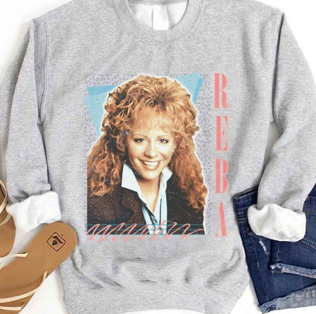 Reba Mcentire Vintage Faded 80s Style Fan Unisex Sweatshirt