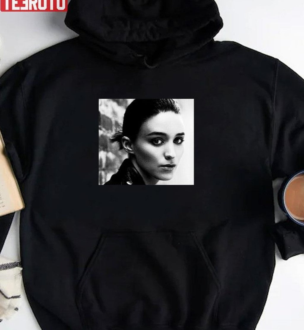 Rooney Mara Black And White Portrait Unisex T-Shirt