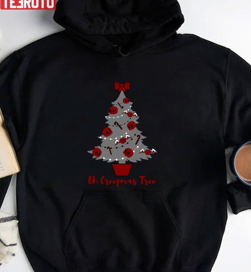 Oh Creepmas Tree Halloween Skull Christmas Tree Unisex Sweatshirt
