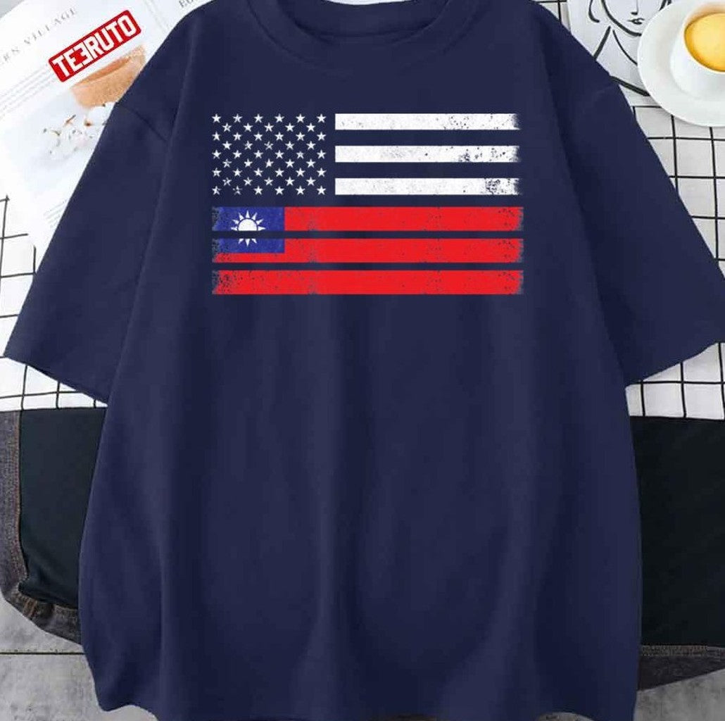 Taiwanese American Flag Usa Taiwan Shirt Unisex T-Shirt