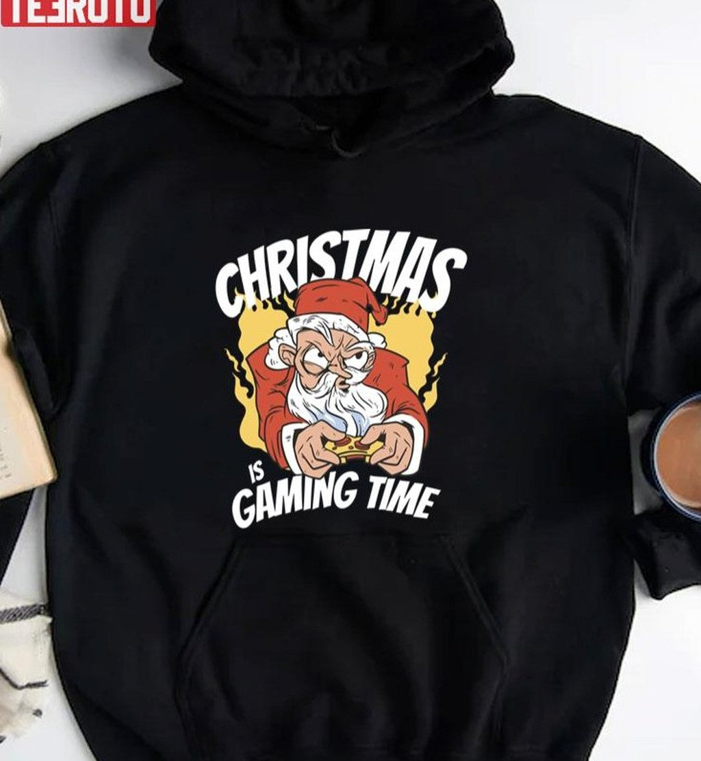 Santa Gamer Christmas 2021 Is Gaming Time Gamer Unisex Sweatshirt