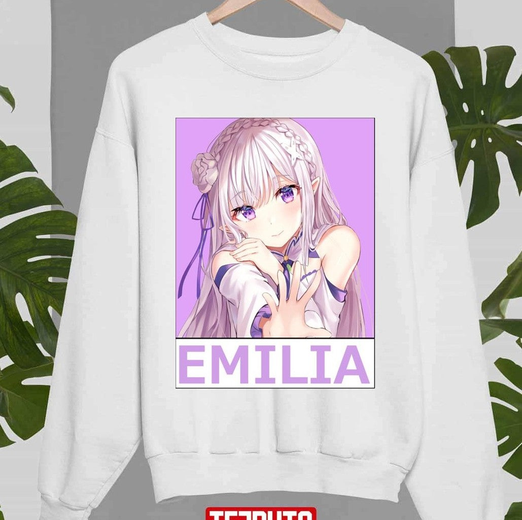 Poster Style Rezero Emilia Unisex Sweatshirt