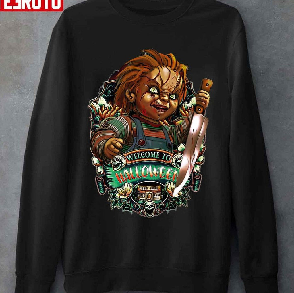Oldschool Chucky Welcome To Halloween Unisex Sweatshirt