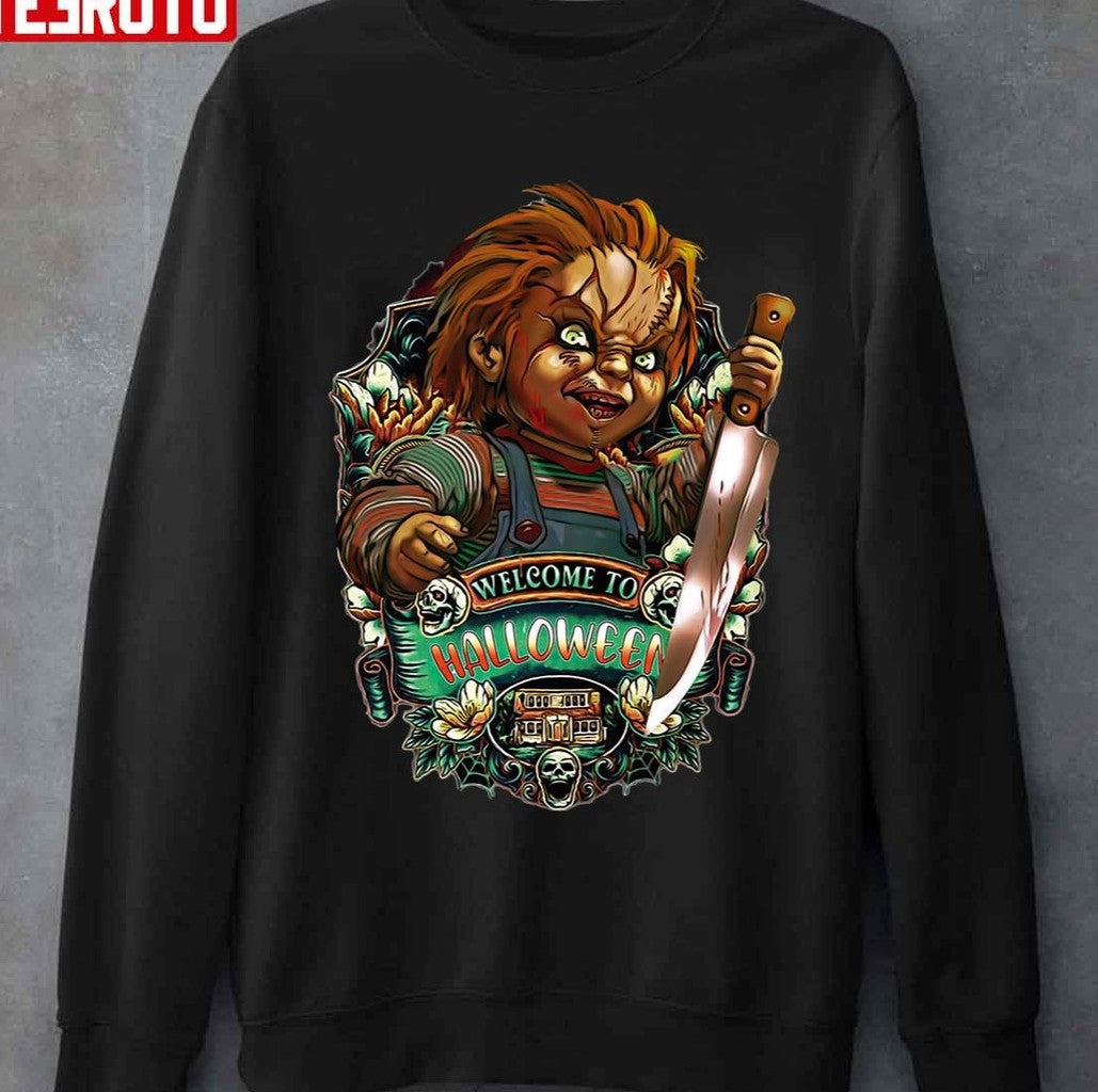 Oldschool Chucky Welcome To Halloween Unisex Sweatshirt
