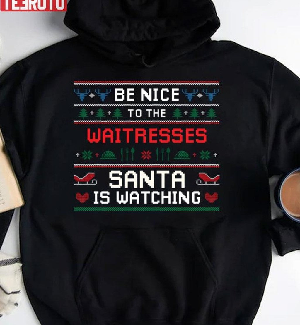 Santa Christmas For Waitresses Vintage Sweatshirt