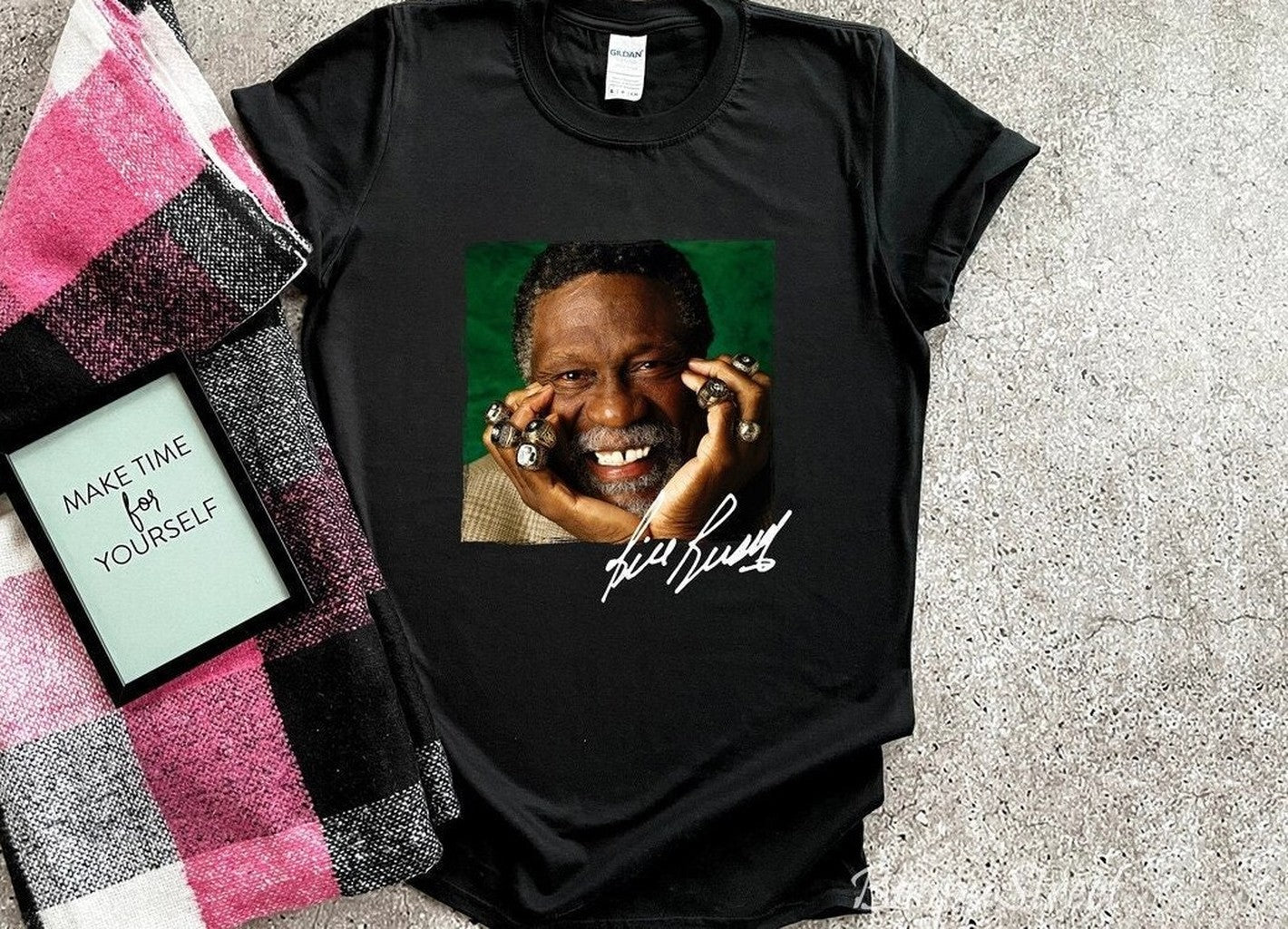 Bill Russell Vintage Basketball Boston Celtics T-Shirt