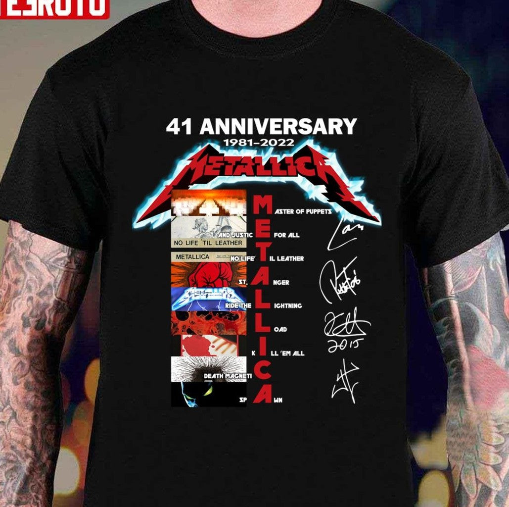 41 Anniversary Metalica Band 1981 2022 Signatures Unisex T-Shirt