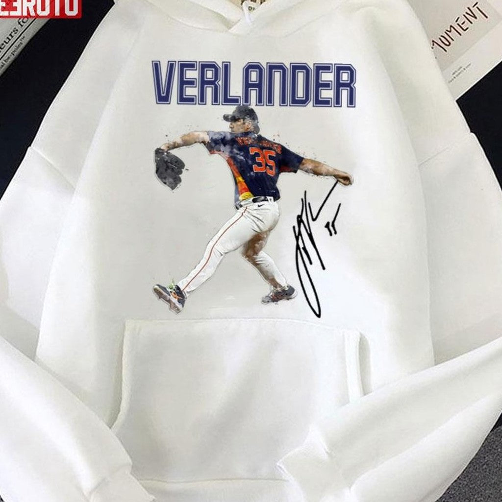 Signature Justin Verlander Baseball Houston Astros Unisex Hoodie