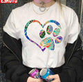 Pawprint Tie Dye Rainbow Inspired Dog Paw Print Gift Unisex T-shirt