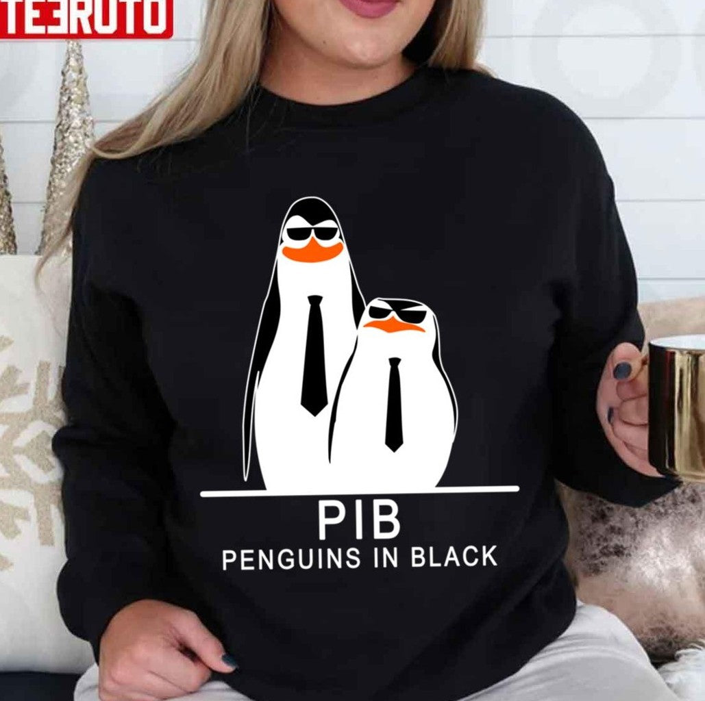 Penguins In Black Funny Design Men In Black Unisex Sweatshirt