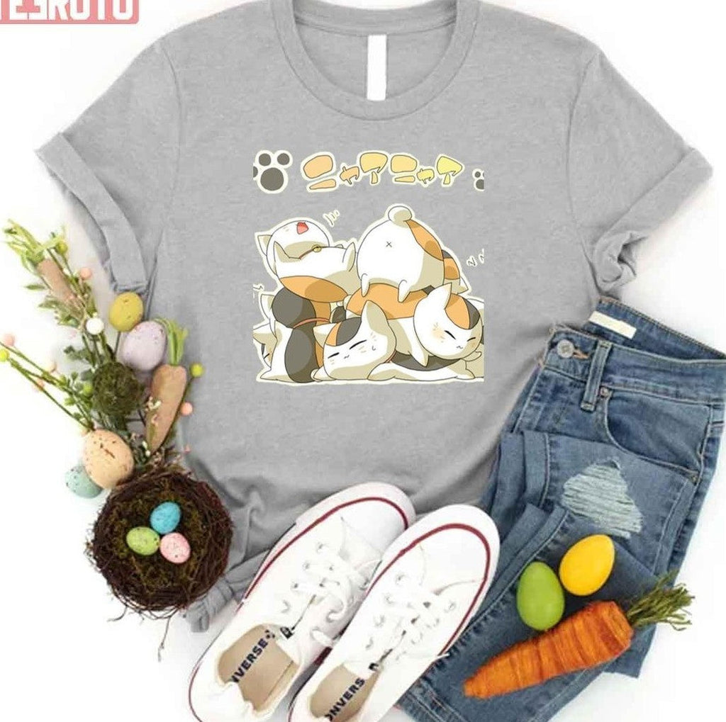 Anime Natsume's Book Of Friends Happy Cat Natsume Yuujinchou Unisex T-Shirt