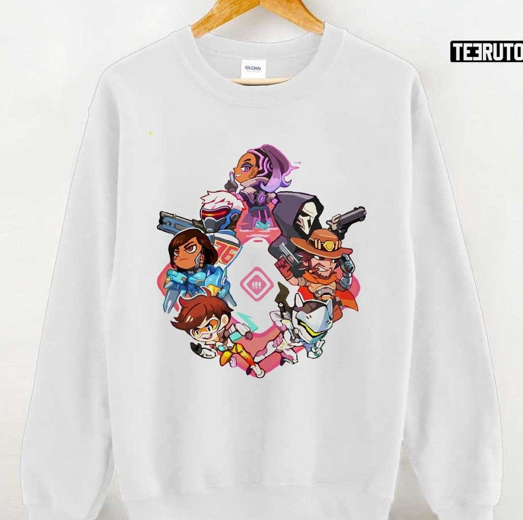 Round Design Characters Overwatch Game Unisex Sweatshirt