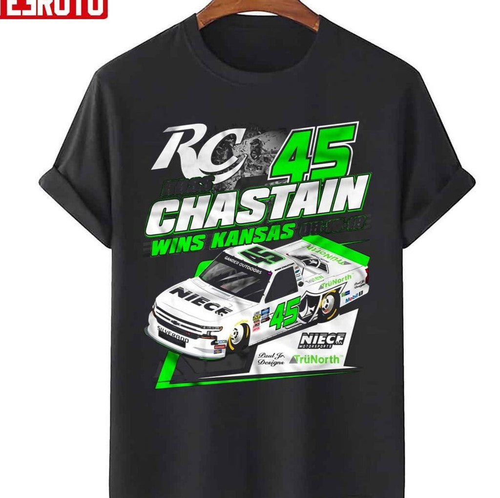 Number 45 Wins Kansas Ross Chastain Unisex Hoodie