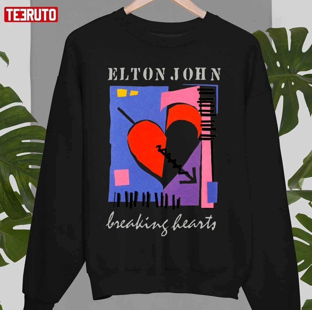 Retro Breaking Hearts Elton John Unisex T-Shirt