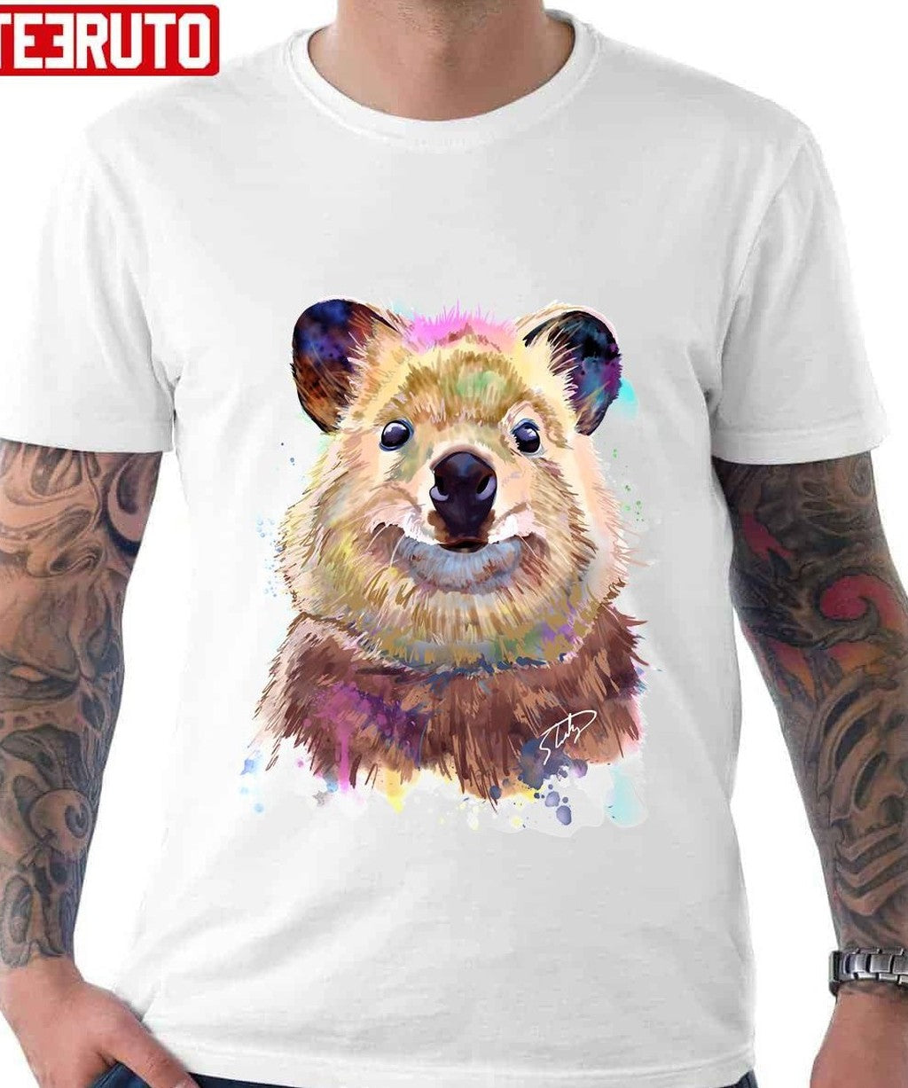 Smiling Quokka Splash Watercolor Unisex T-Shirt
