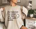 Sarcastic Chronic Illness Sweatshirt, She Believed She Could Shirt, Funny Fibromyalgia Hoodie, Invisible Illness Gift For Girlfriend, T-Shirts, Crewne