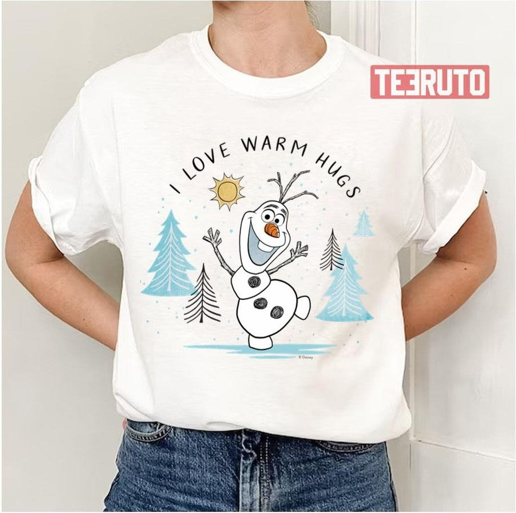 Olaf I Love Warm Hugs Sketch Frozen Unisex T-Shirt