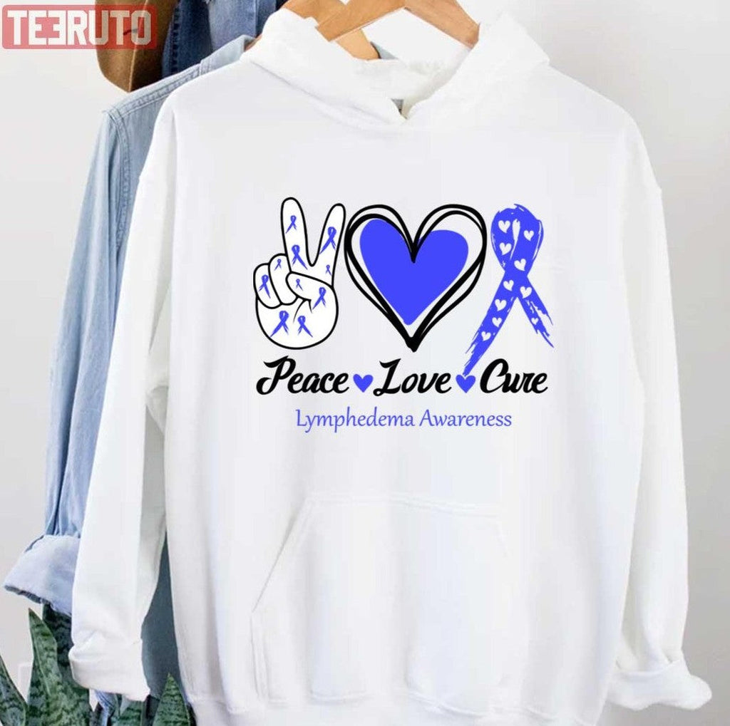 Peace Love Cure Lymphedema Awareness Unisex T-Shirt