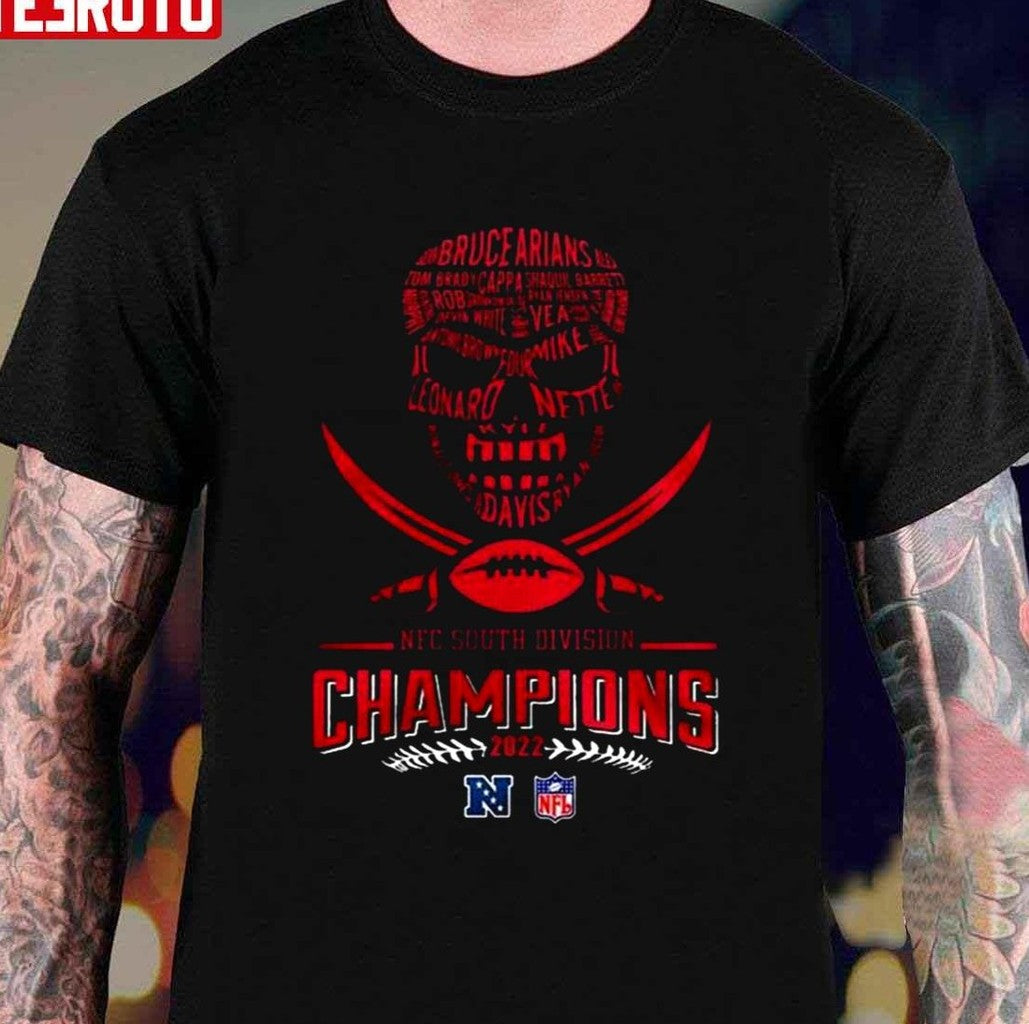 Skull Tampa Bay Buccaneers Football Team 2022 Nfc South Division Champions Unisex T-Shirt
