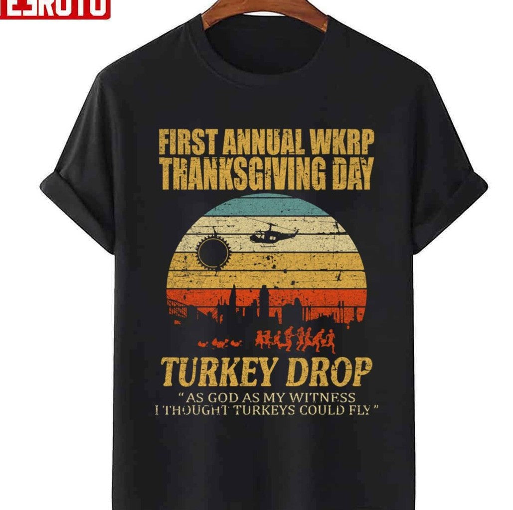 Retro First Annual Wkrp Turkey Drop Graphic Unisex Sweatshirt
