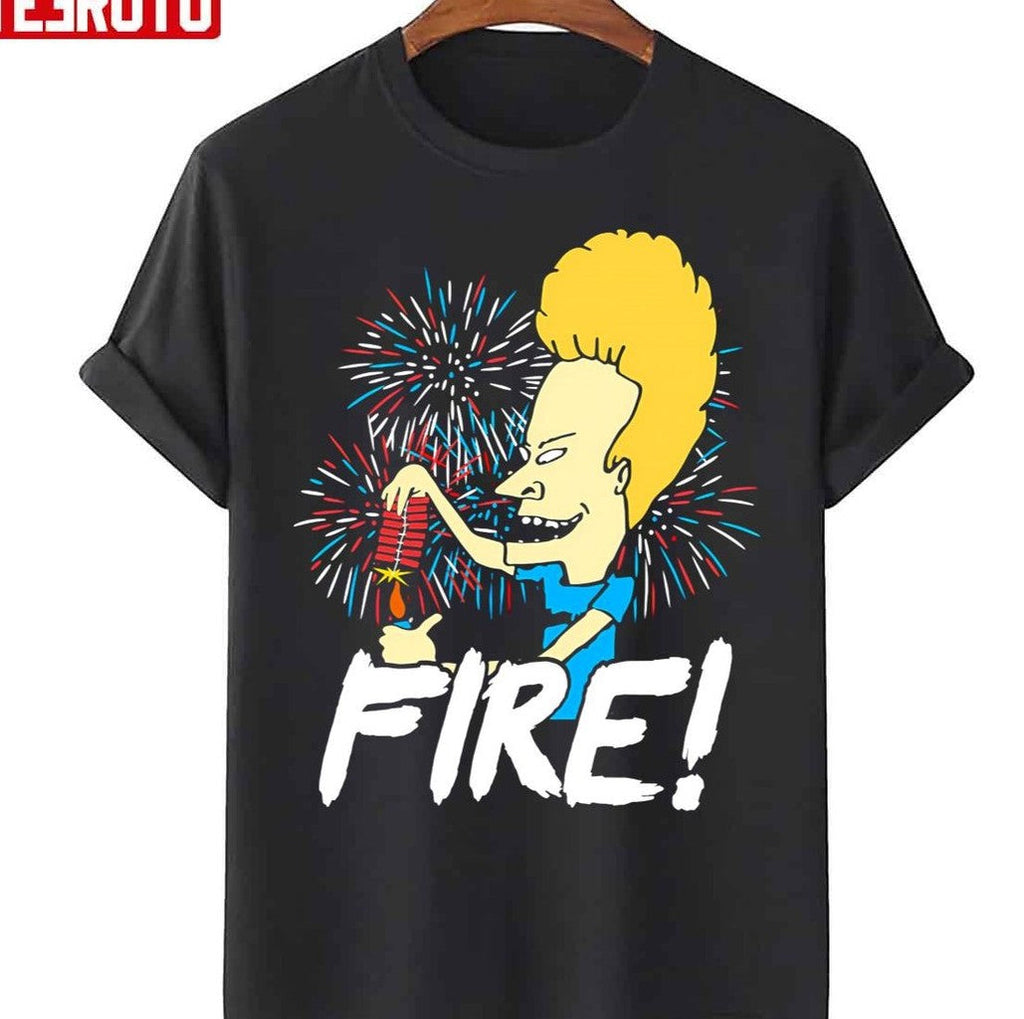 Beavis Fire 4th Of July Funny Unisex T-Shirt