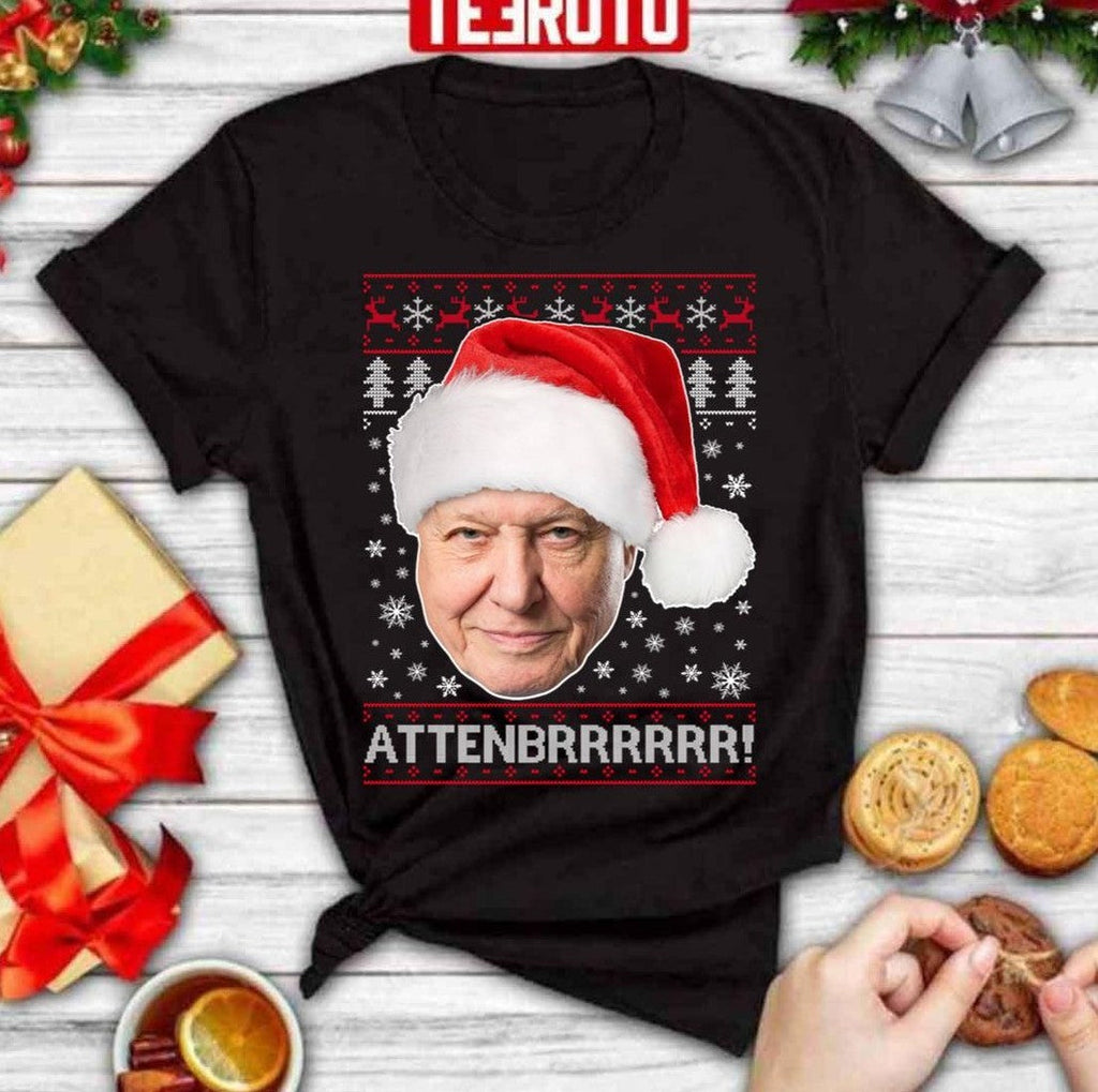 Attenbrrrrrr David Attenborough Christmas Pattern Unisex Sweatshirt