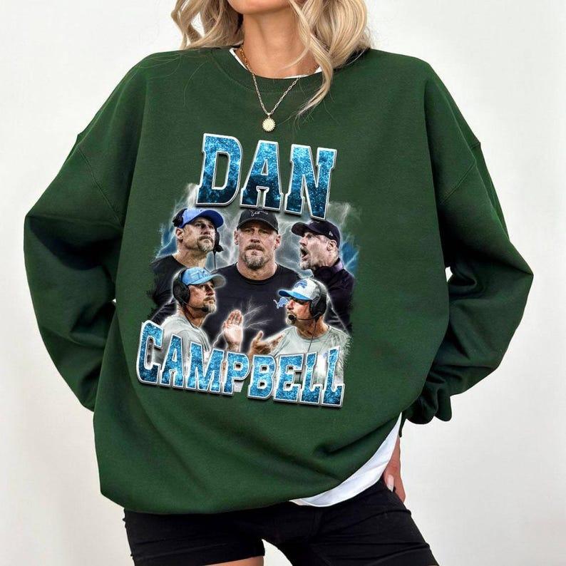 Dan Campbell Bootleg Sport Vintage Sweatshirt, Dan Campbell Lions Shirt, Vintage Oversized Sport Tee