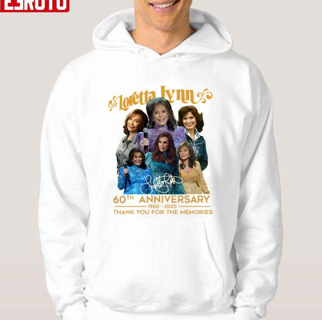 Original 60th Anniversary Signatures Loretta Lynn Singer Songwriter Country Music Gold Albums Unisex Sweatshirt