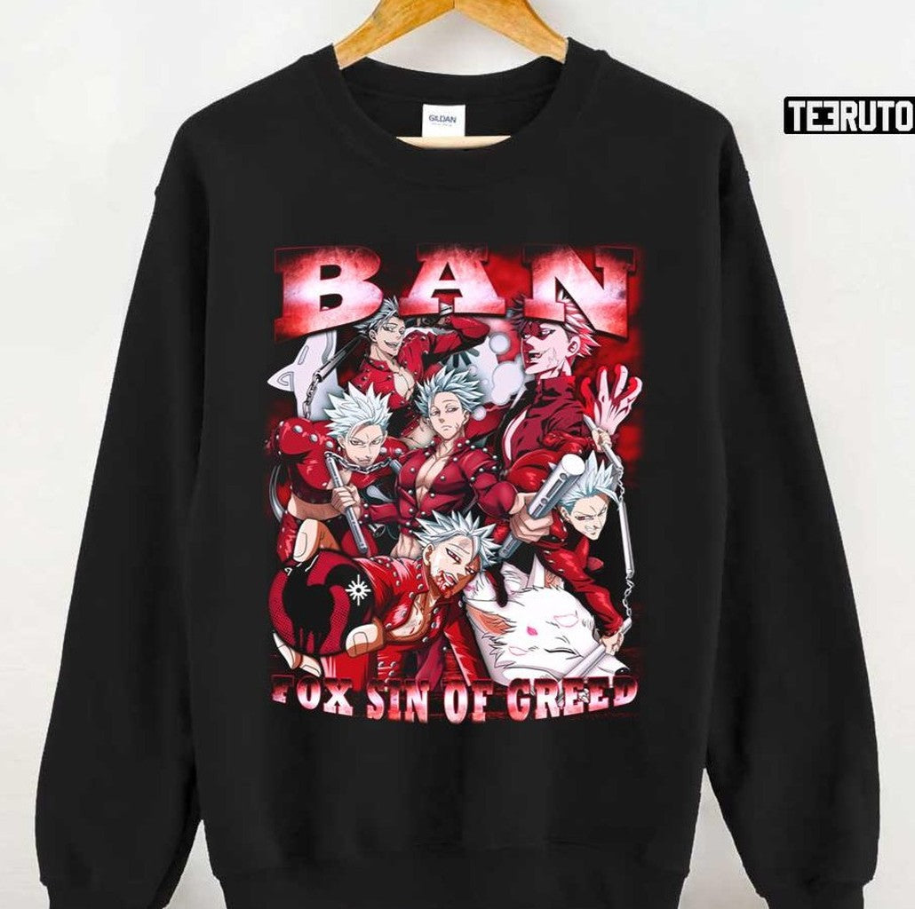 Nanatsu No Taizai Fox Sin Of Greed The Seven Deadly Sins Ban 7 Deadly Sins Anime Character Unisex T-Shirt