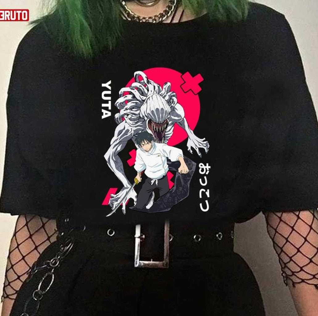 Best Art Of Yuta Okkotsu With Cursed Rika Jujutsu Kaisen 0 The Movie Japanese Text Unisex T-Shirt