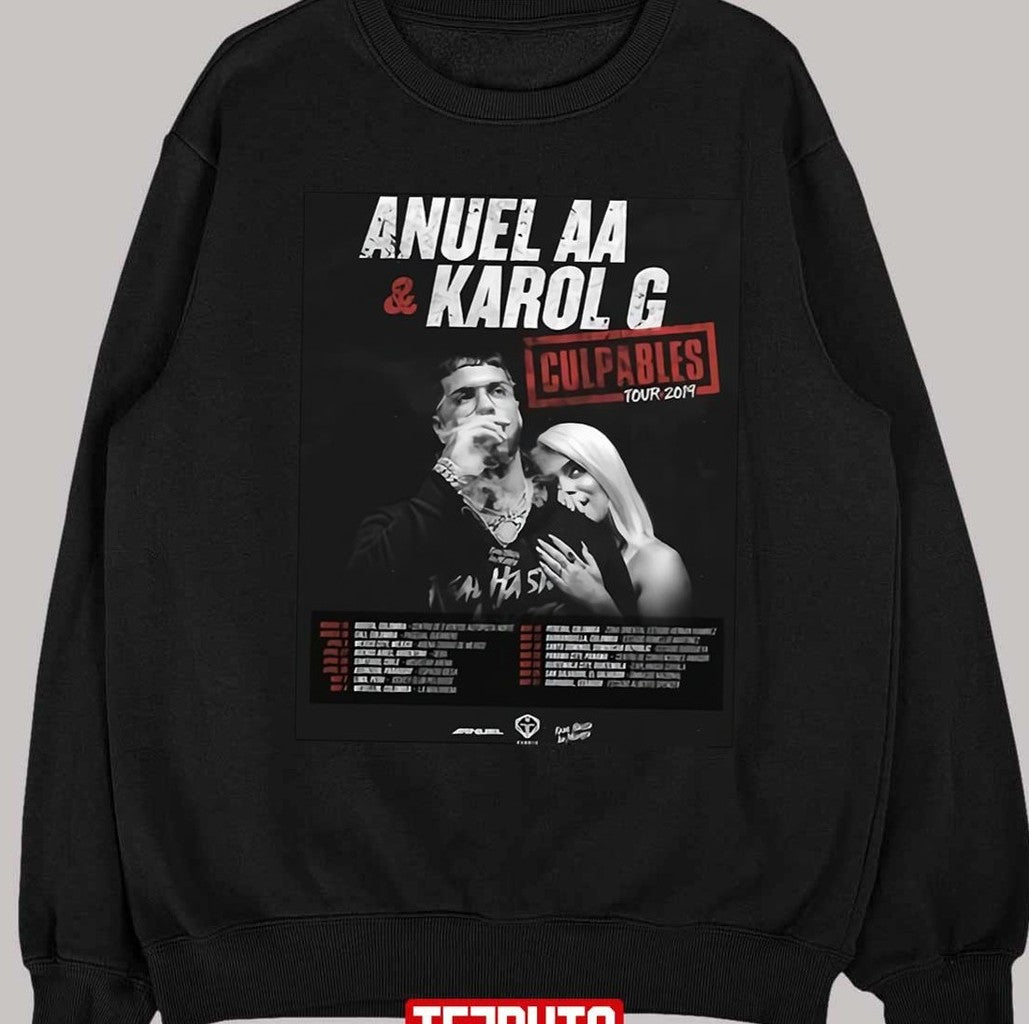 Anuel Aa And Karol G Culpables Tour Unisex T-Shirt