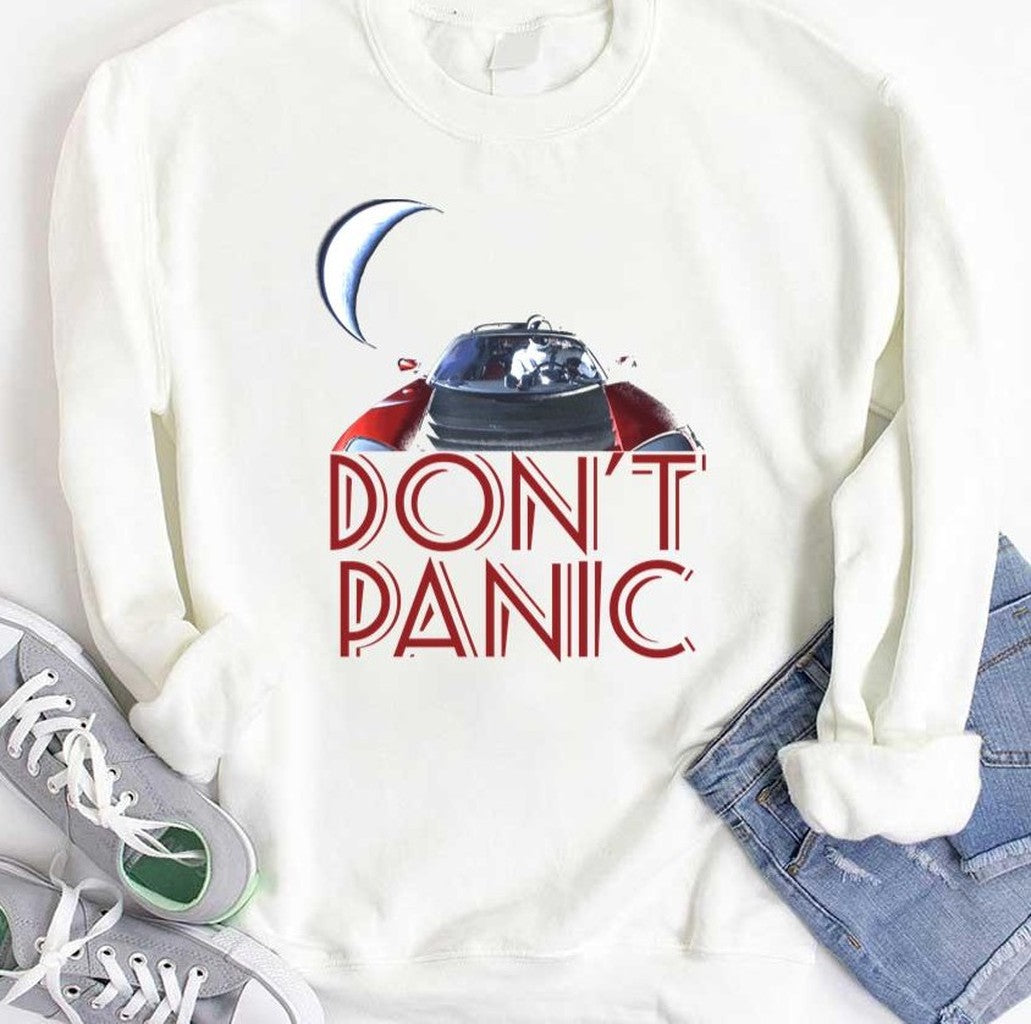Spacex Starman Don't Panic Car In Space Unisex T-Shirt