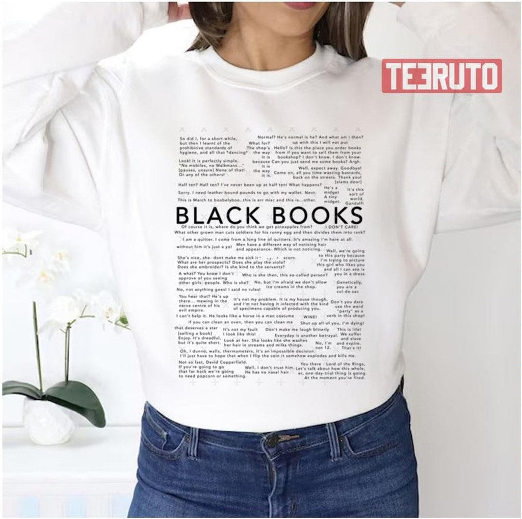 Quotes Design Black Books Unisex Sweatshirt
