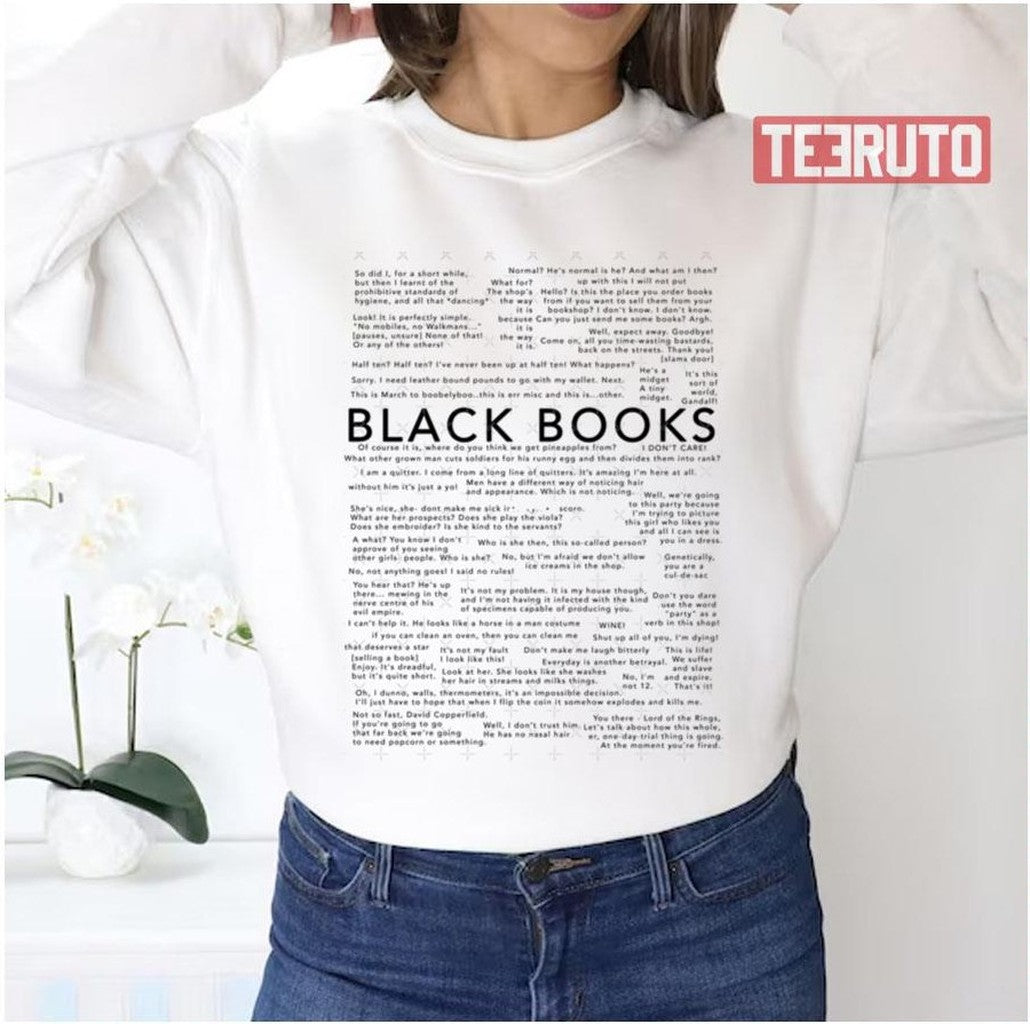 Quotes Design Black Books Unisex Sweatshirt