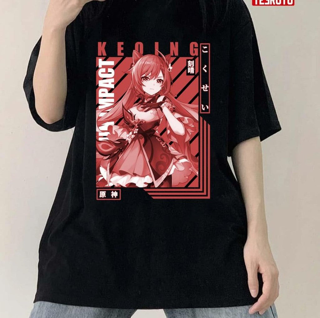 Anime Style Keqing Genshin Impact Essential Art Unisex T-Shirt