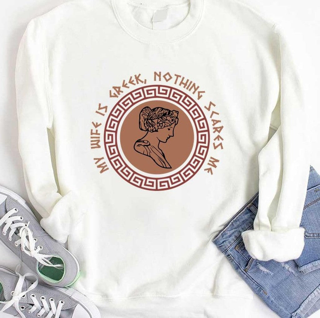 My Wife Is Greek Greek Married Couple And History Buff And Greek Lover Unisex Hoodie