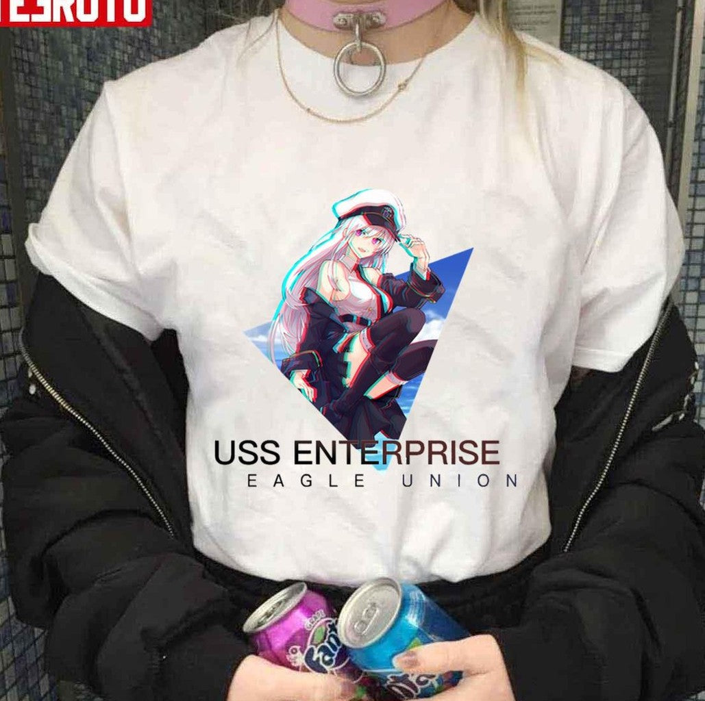 Azur Lane Uss Enterprise Glitch Art Unisex T-shirt