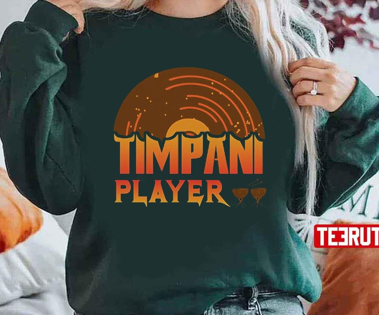 Music Vintage Timpani Player Graphic Unisex T-shirt