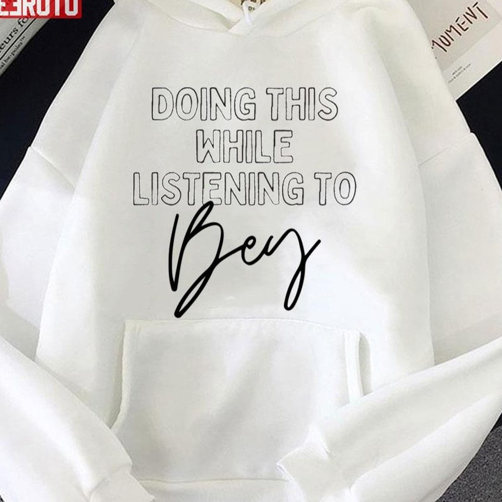 Now Playing Beyonce In Black Typography Print Unisex Sweatshirt